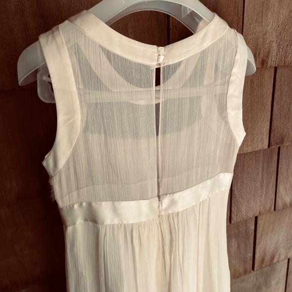 BCBG π― Silk Lace Chiffon Satin Cocktail Dress Sz 4 Cream - Picture 12 of 15